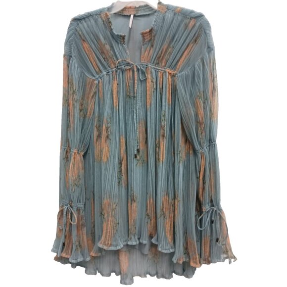 Free People Blue and Orange Tunic - Picture 1 of 7